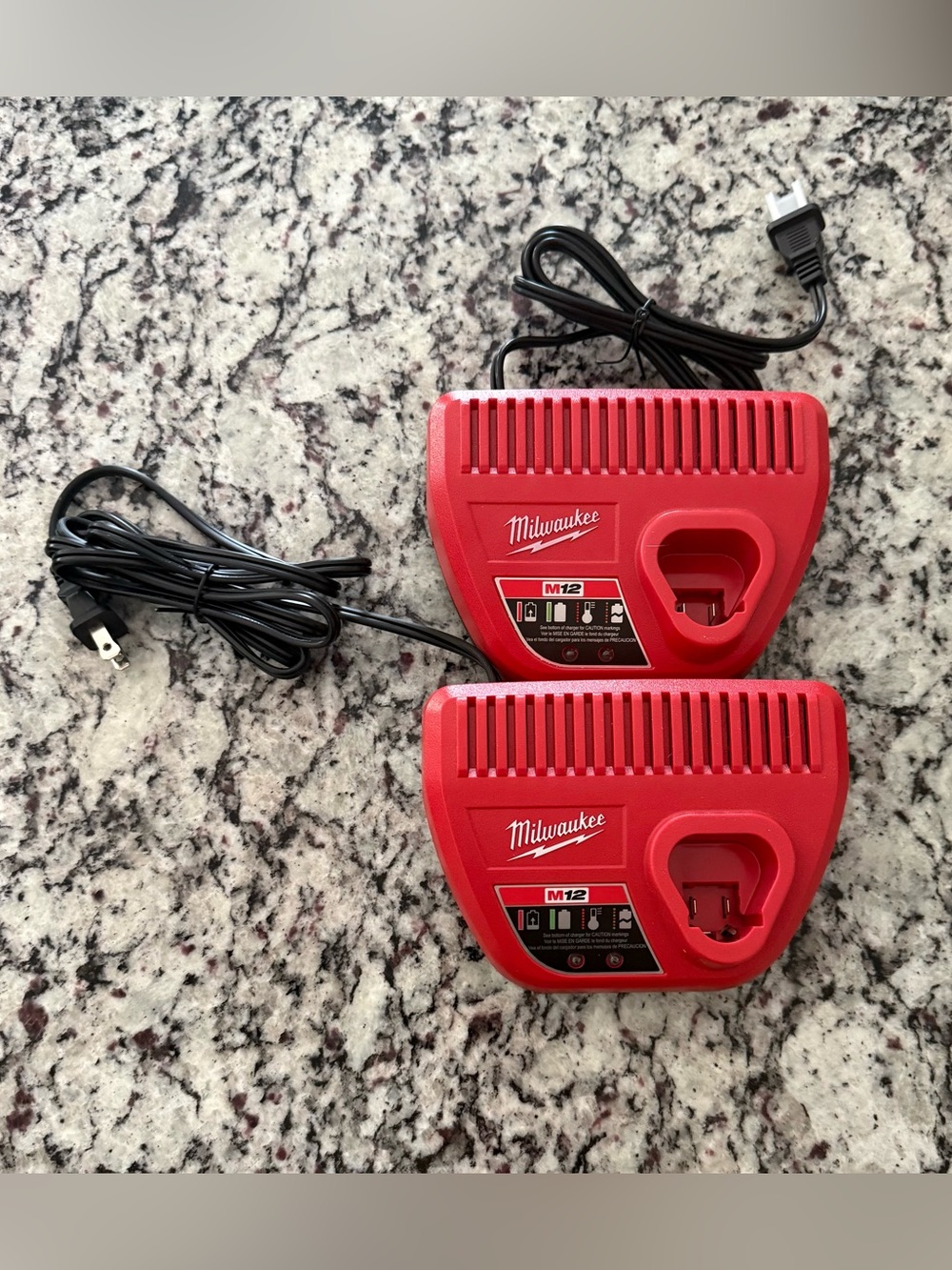Milwaukee M12 Battery Charger Pair - Red